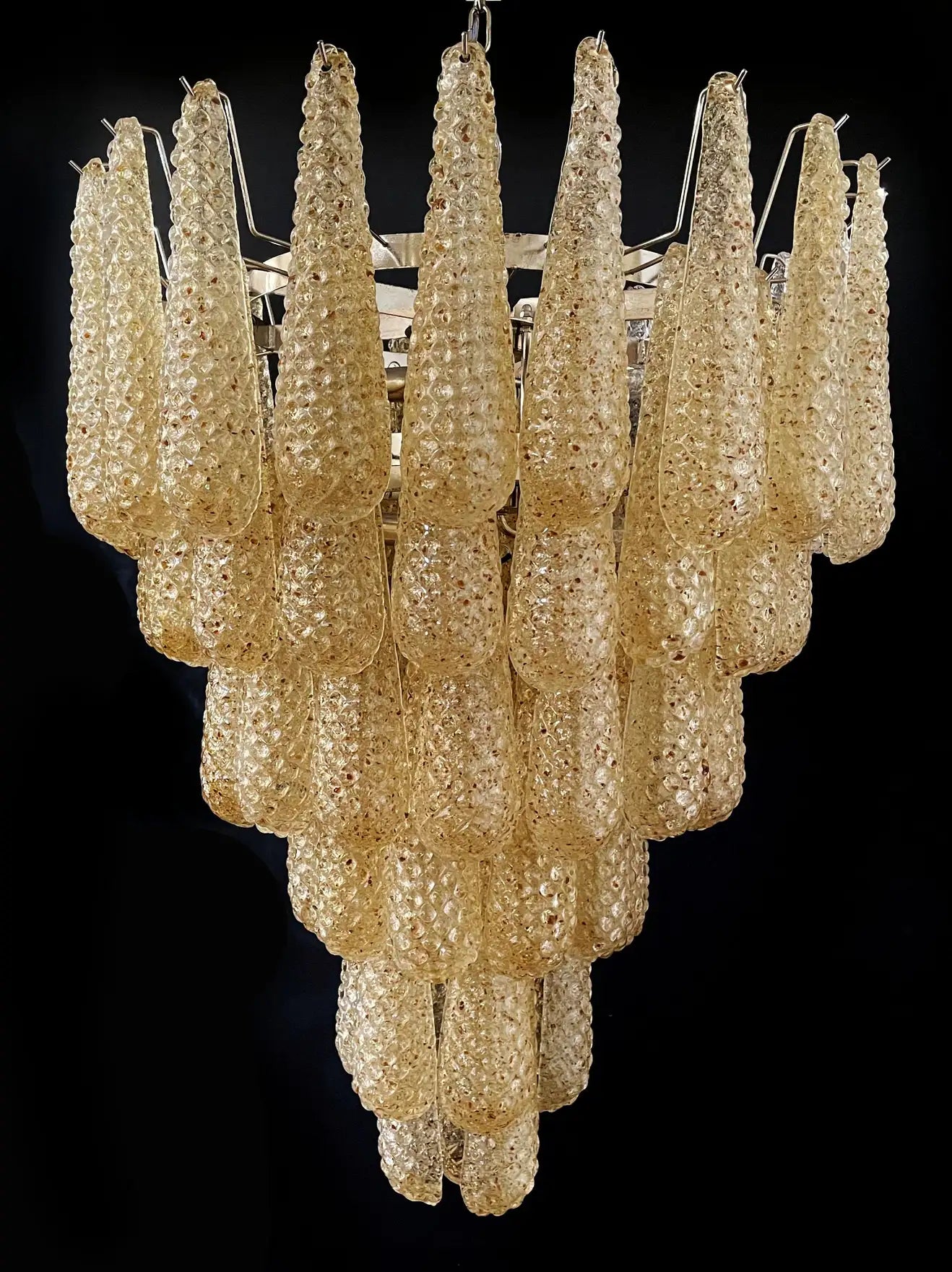 Murano takkrona Drop Ø75 - 75 bärnstensfärgade glas