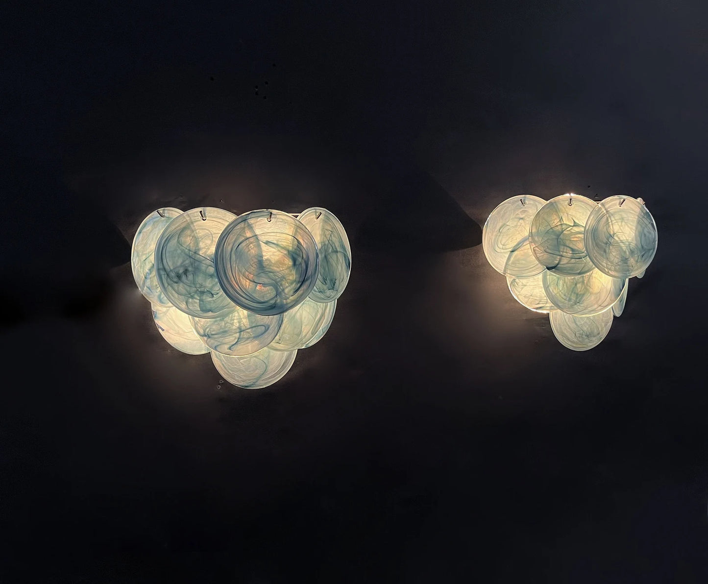 Murano vägglampa Iris Blå