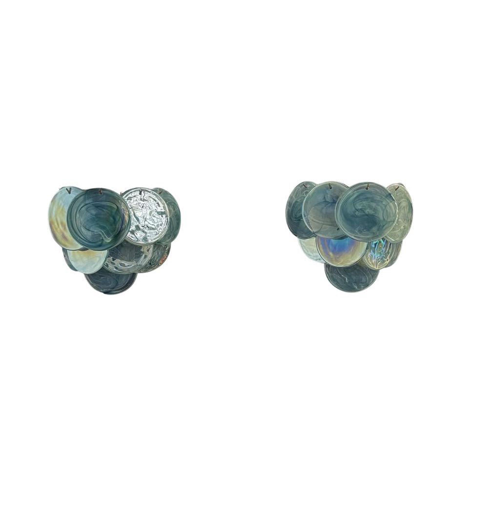 Murano vägglampa Iris Blå