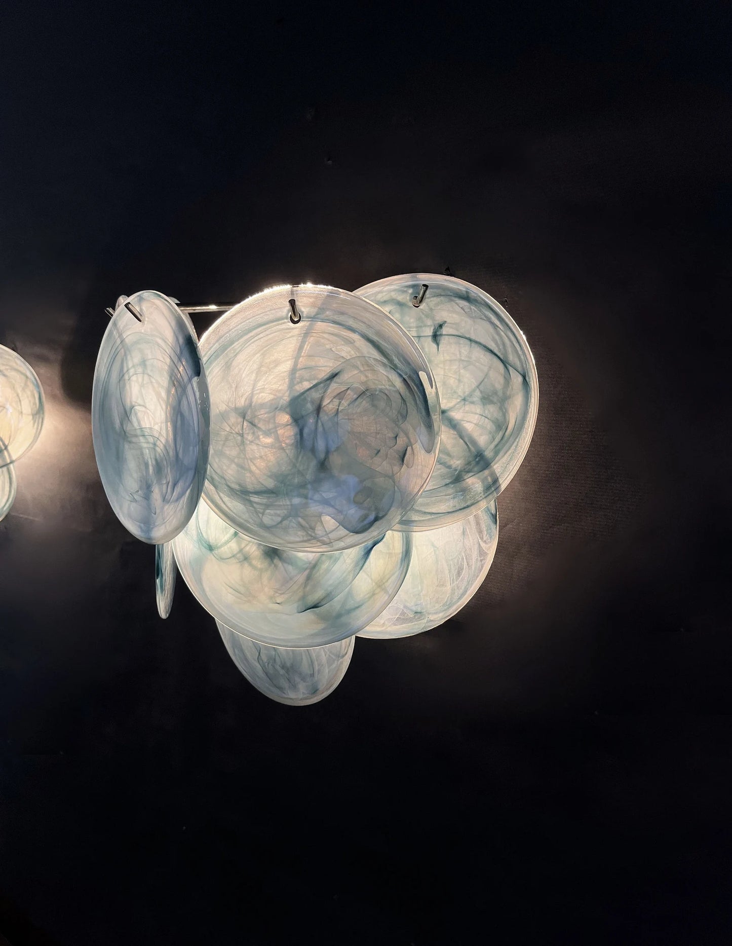 Murano vägglampa Iris Blå