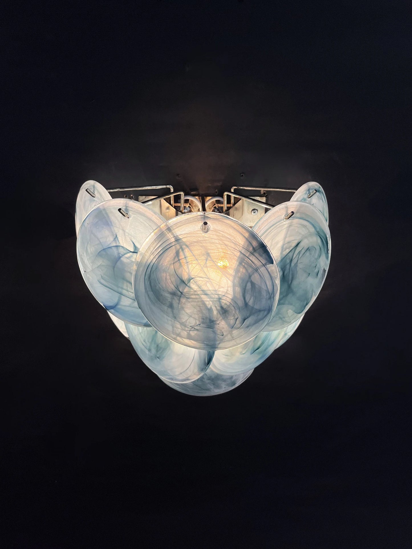 Murano vägglampa Iris Blå
