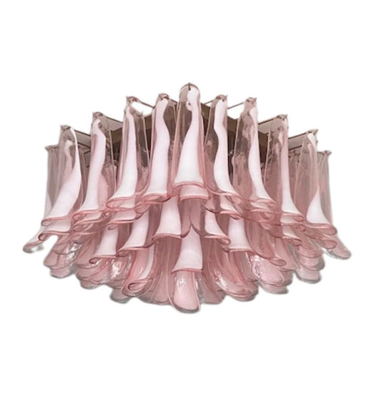 Murano plafond Mazzega Ø80 - 63 rosa glas