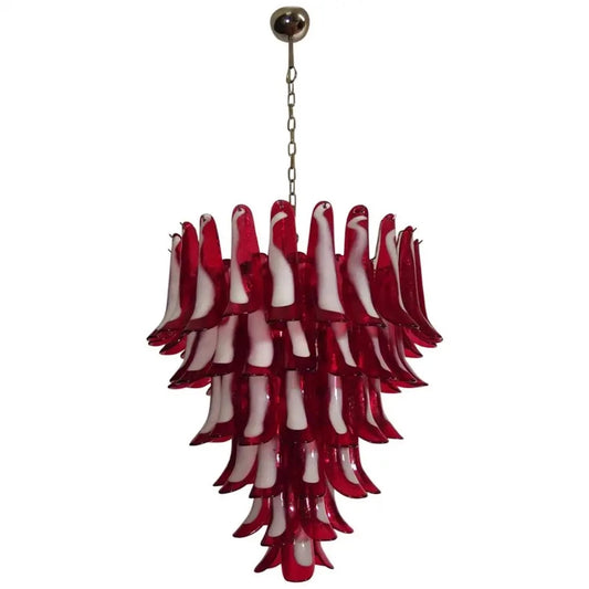 Murano takkrona Mazzega Ø80 - 75 röda glas