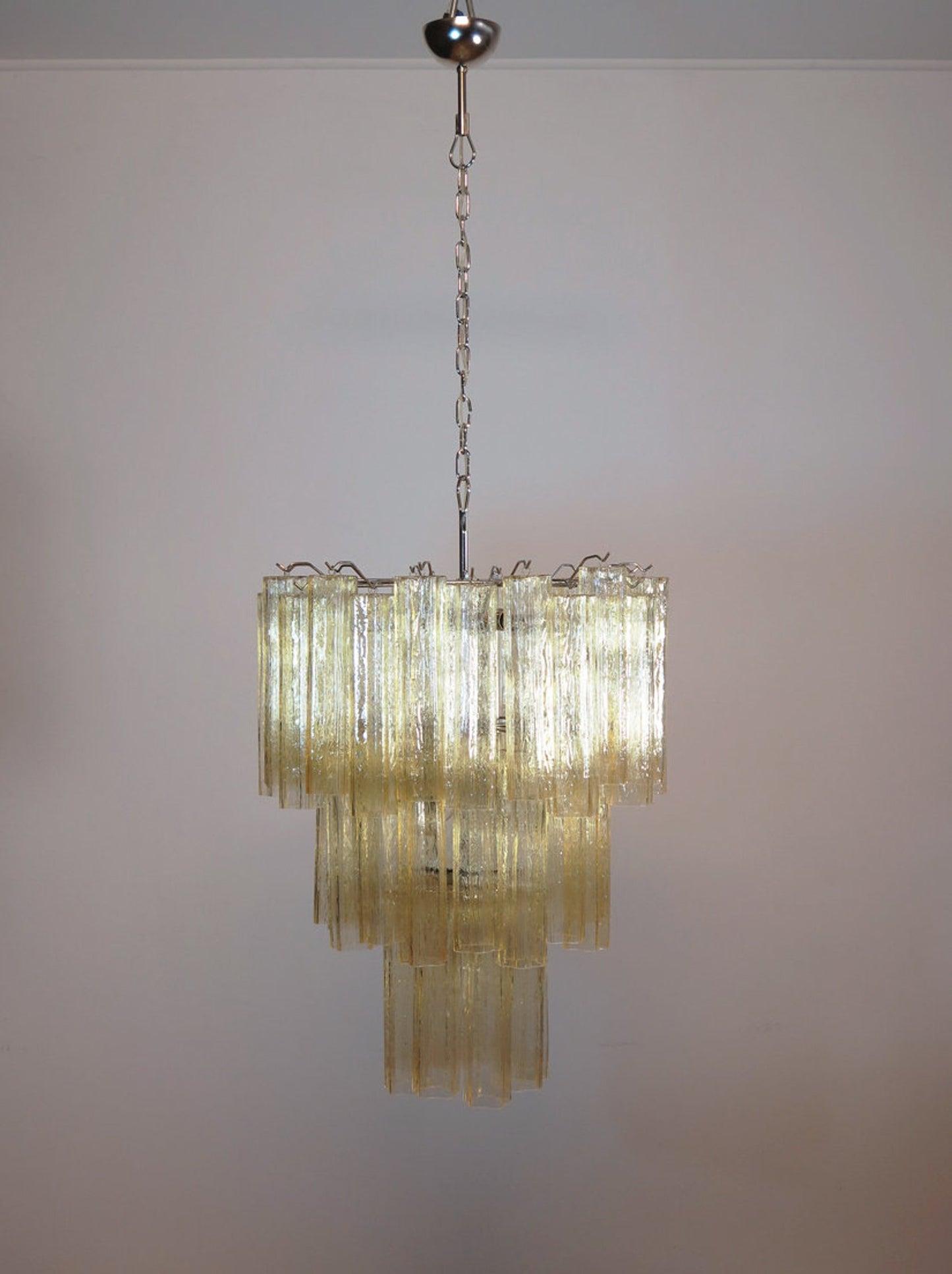 Murano takkrona Tubular Ø66 - 48 honungsfärgade glas