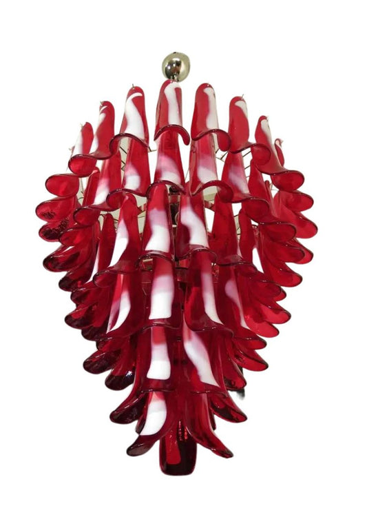 Murano takkrona Mazzega Ø80 - 75 röda glas