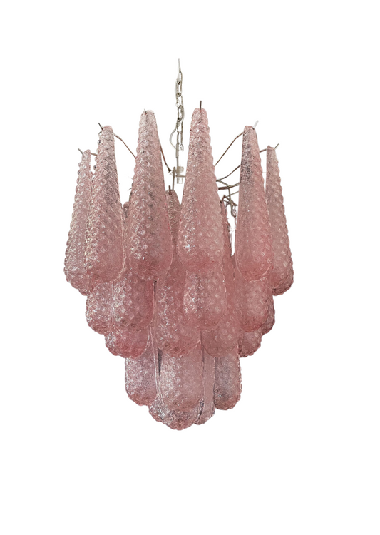 Murano takkrona Drop Ø47 - 41 rosa glas