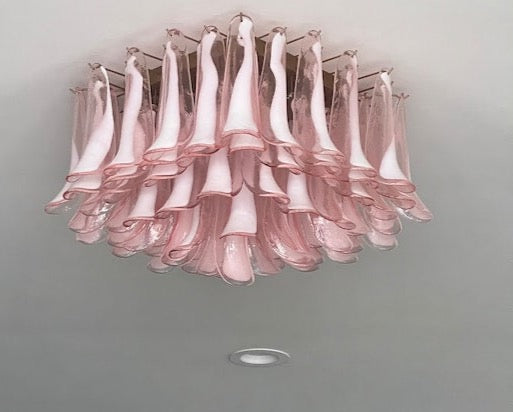 Murano plafond Mazzega Ø80 - 63 rosa glas