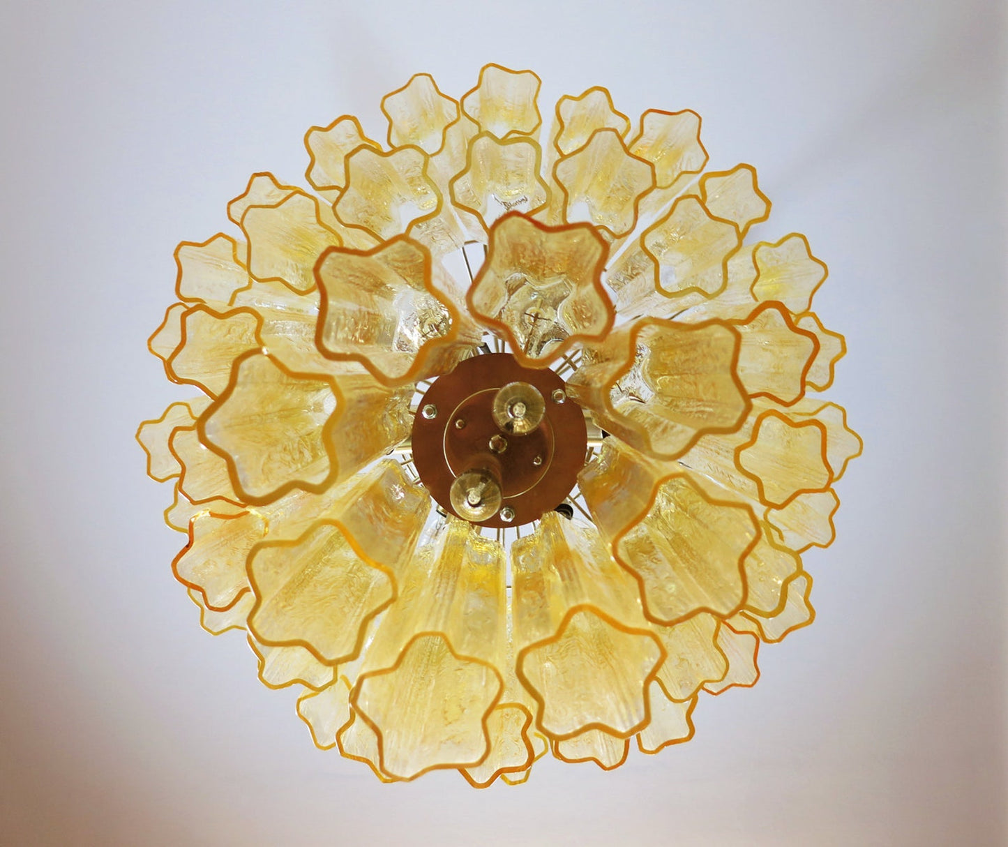 Murano takkrona Tubular Ø66 - 48 honungsfärgade glas
