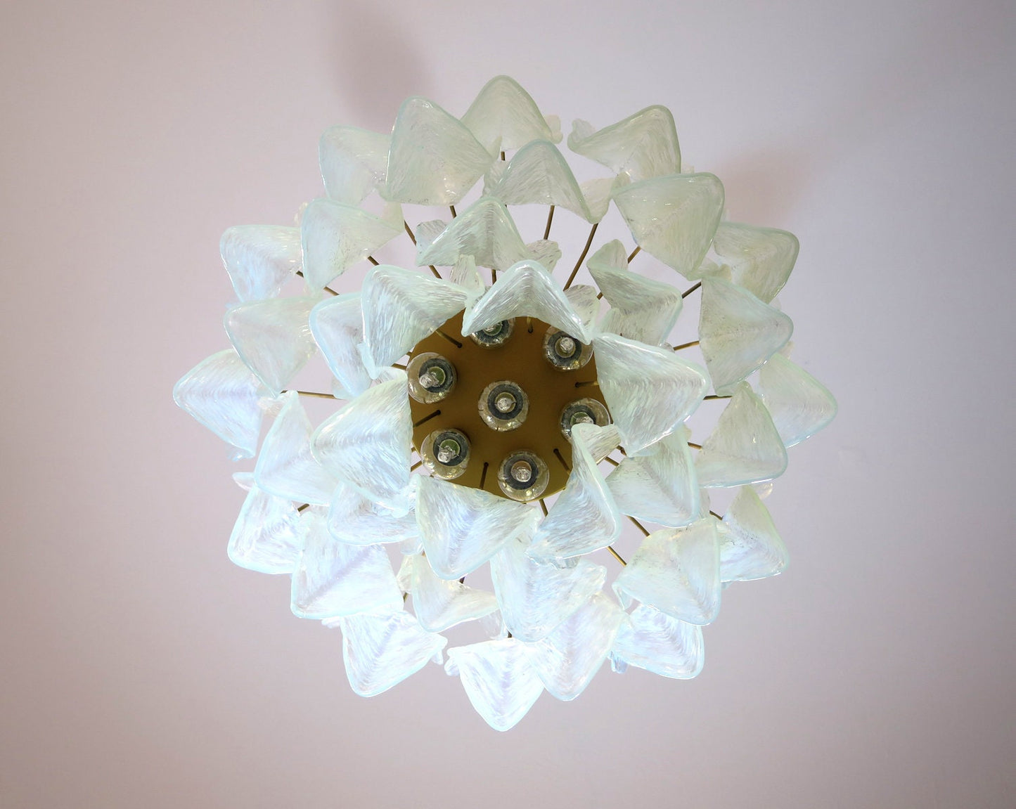 Murano takkrona Rondini Ø60 - 38 opala glas