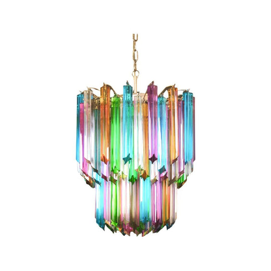 Murano takkrona Quadriedri Ø47 - 107 flerfärgade glas