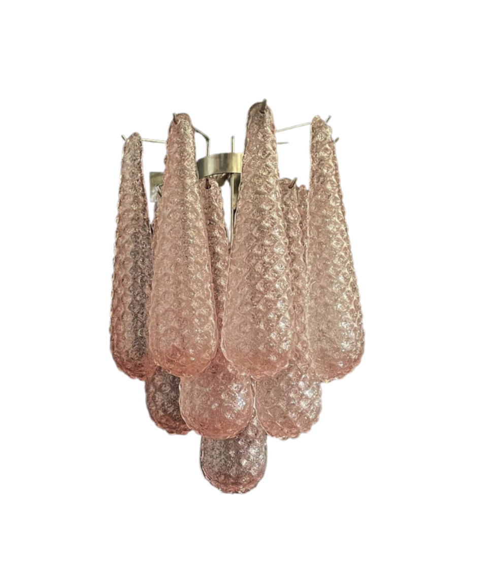 Murano vägglampa Drop - Dusty Pink
