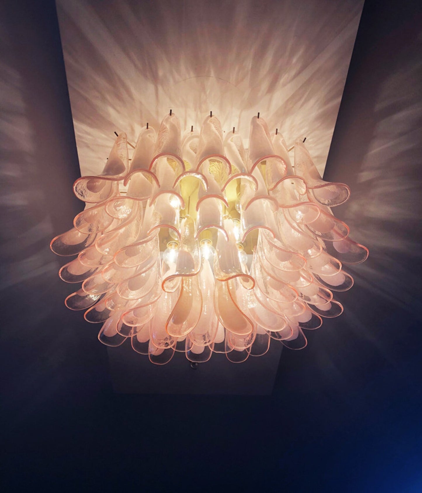 Murano plafond Mazzega Ø80 - 63 rosa glas