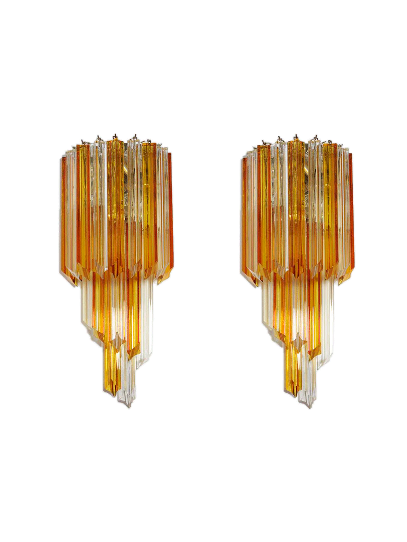 Vägglampa Prisma Spiral Amber