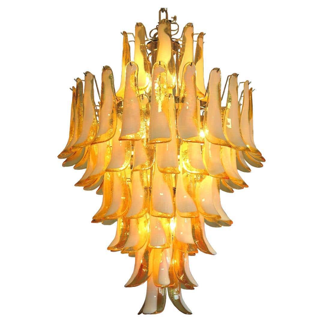 Murano takkrona Mazzega Ø80 - 85 bärnstensfärgade glas
