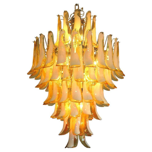 Murano takkrona Mazzega Ø80 - 85 bärnstensfärgade glas