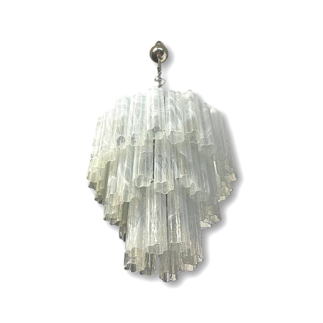 Murano takkrona Tubular Ø66 - 48 glas Milky White