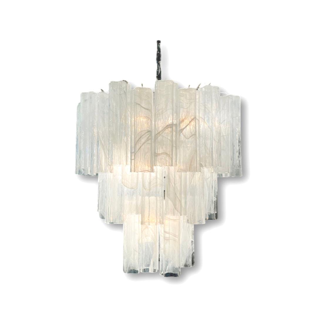 Murano takkrona Tubular Ø66 - 48 glas Milky White