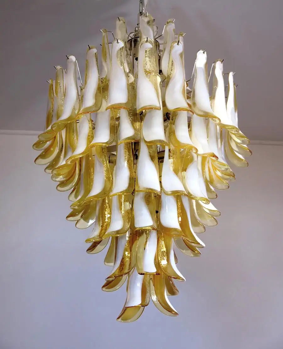 Murano takkrona Mazzega Ø80 - 85 bärnstensfärgade glas