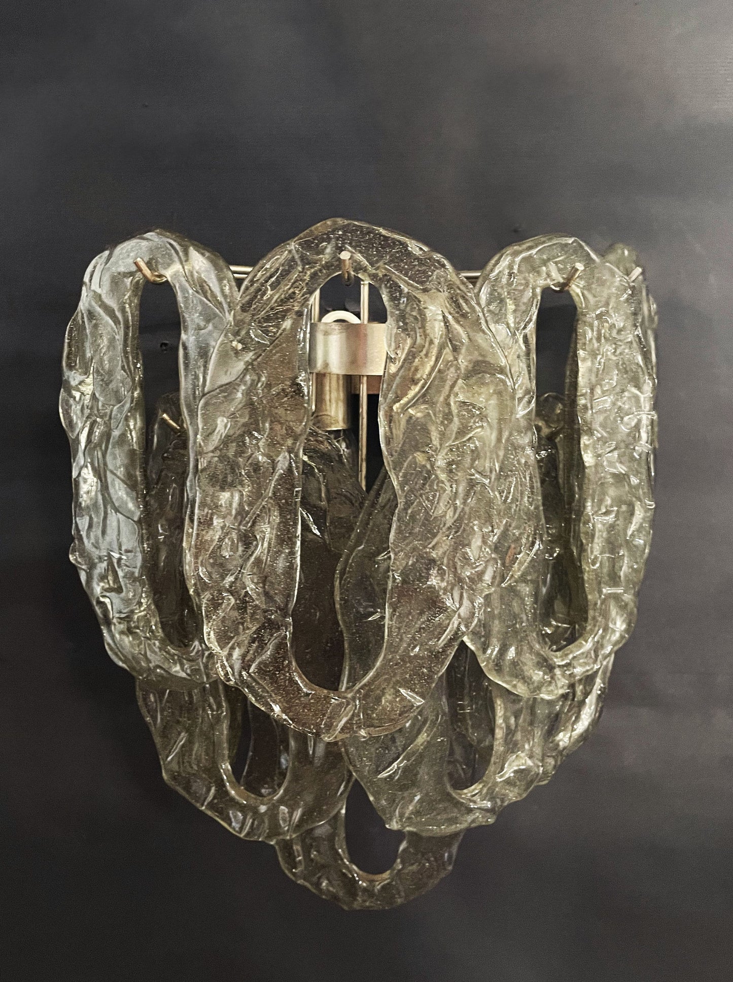 Murano vägglampa Pulegosi Antikgrön