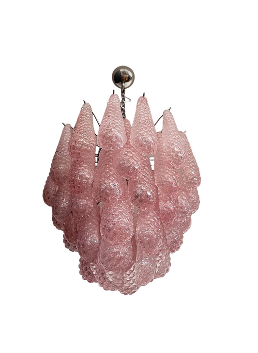 Murano takkrona Drop Ø47 - 41 rosa glas