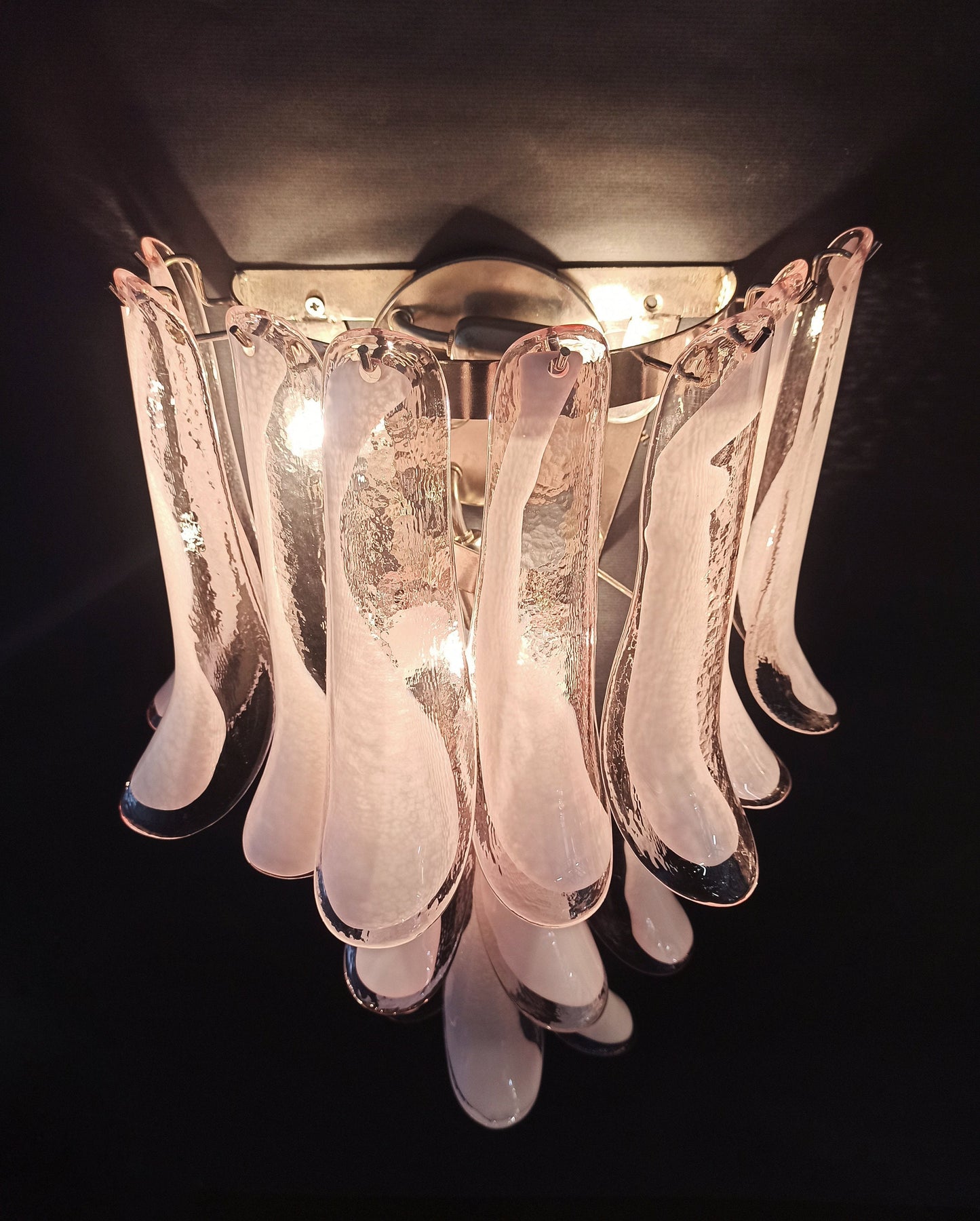 Murano vägglampa Calli Rosa XL