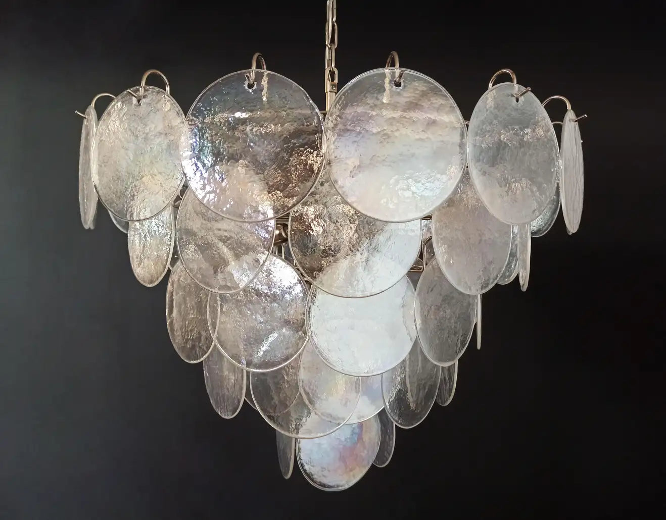 Murano takkrona Iris Ø70 - 57 iriserade glas