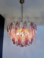 Murano takkrona Poliedri Ø68 - 111 glas - Ametist & klarglas