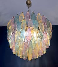 Murano takkrona Poliedri Ø68 - 111 flerfärgade glas