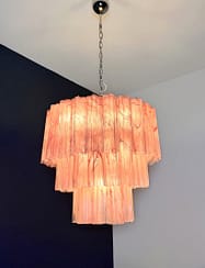 Murano takkrona Tubular Ø57 - 52 glas - Pink Alabaster