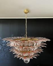 Murano takkrona Gatsby Ø115 - 163 rosa & klara glas