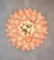 Murano takkrona Tubular Ø65 - 48 glas - Pink Alabaster