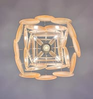 Murano takkrona Disc Ø50 - 36 glas - Honey Pearl