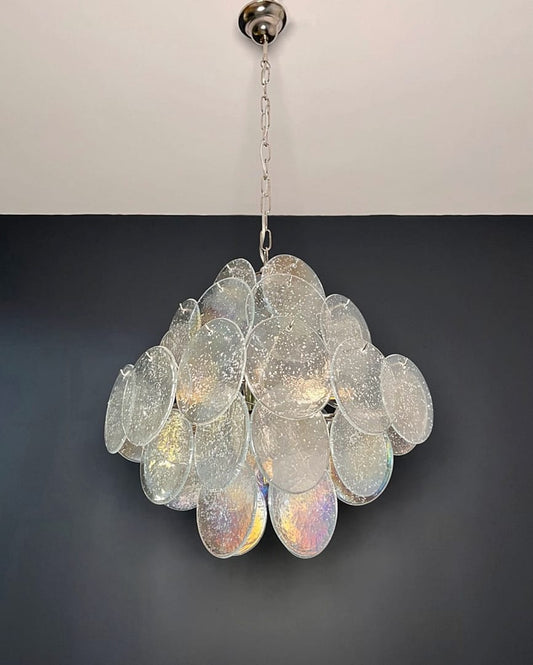 Murano takkrona Iris Ø50 - 36 iriserande glas