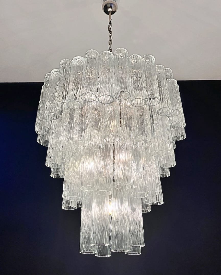 Murano takkrona Corteccia Ø85 - 80 klara glas
