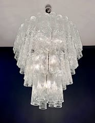 Murano takkrona Corteccia Ø85 - 80 klara glas