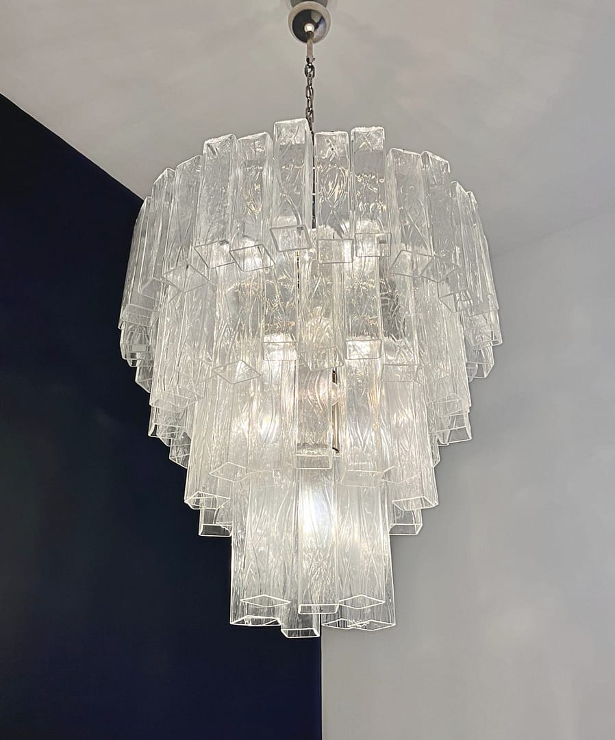 Murano takkrona Corteccia Ø85 – 80 klara glas