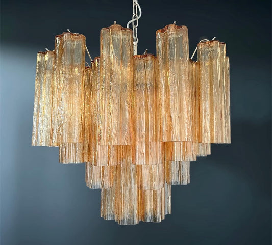 Murano takkrona Tubular Ø58 - 36 glas - Tobacco
