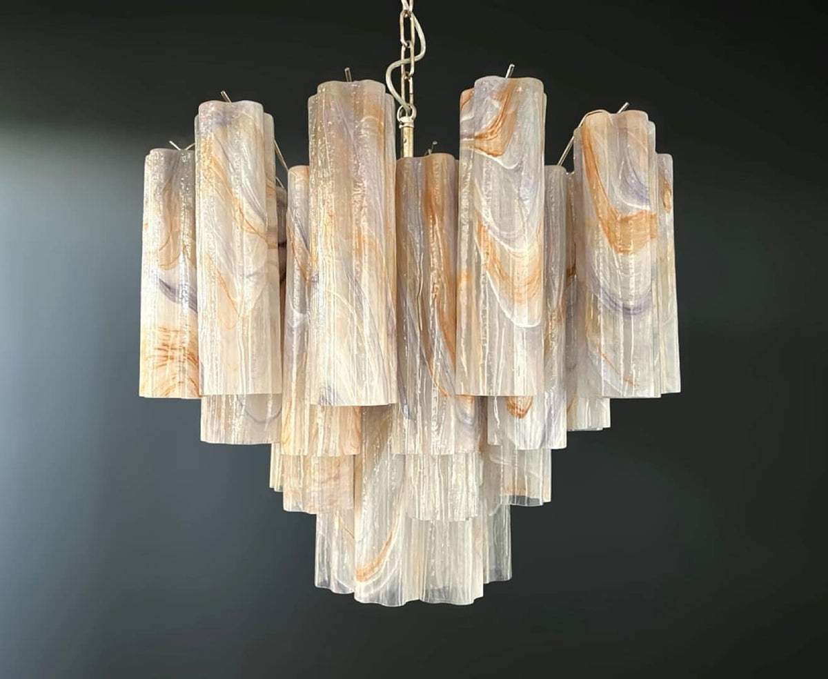 Murano takkrona Tubular Ø58 - 36 glas - Wisteria