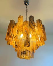 Murano takkrona Tubular Ø58 - 36 glas - Amber Black