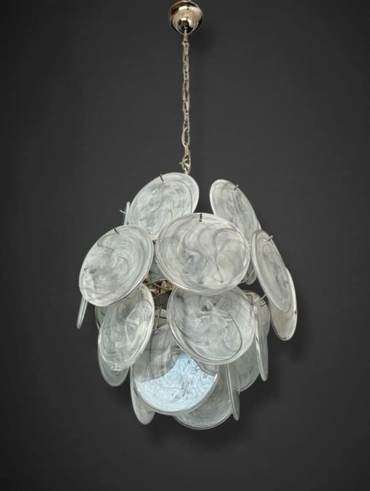 Murano takkrona Iris Ø45 - 24 glas - Dove