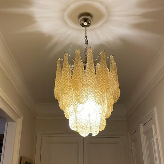 Murano takkrona Drop Ø47 - 41 bärnstensfärgade glas