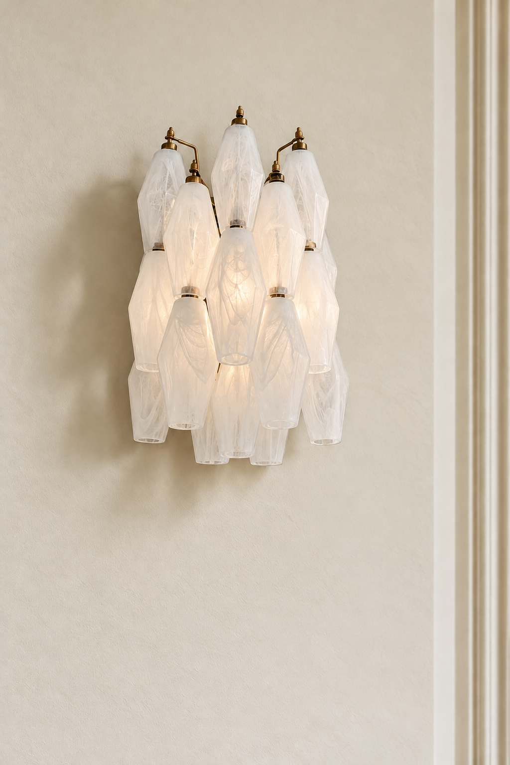 Vägglampa Poliedri Milky White