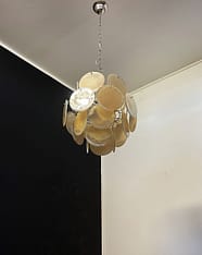 Murano takkrona Disc Ø45 - 24 glas - Honey Pearl