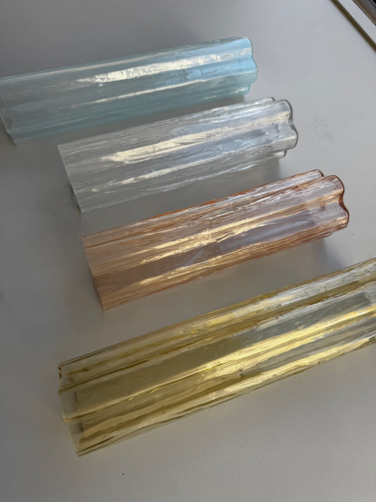 Murano takkrona Poliedri Ø90 - 185 glas Honey
