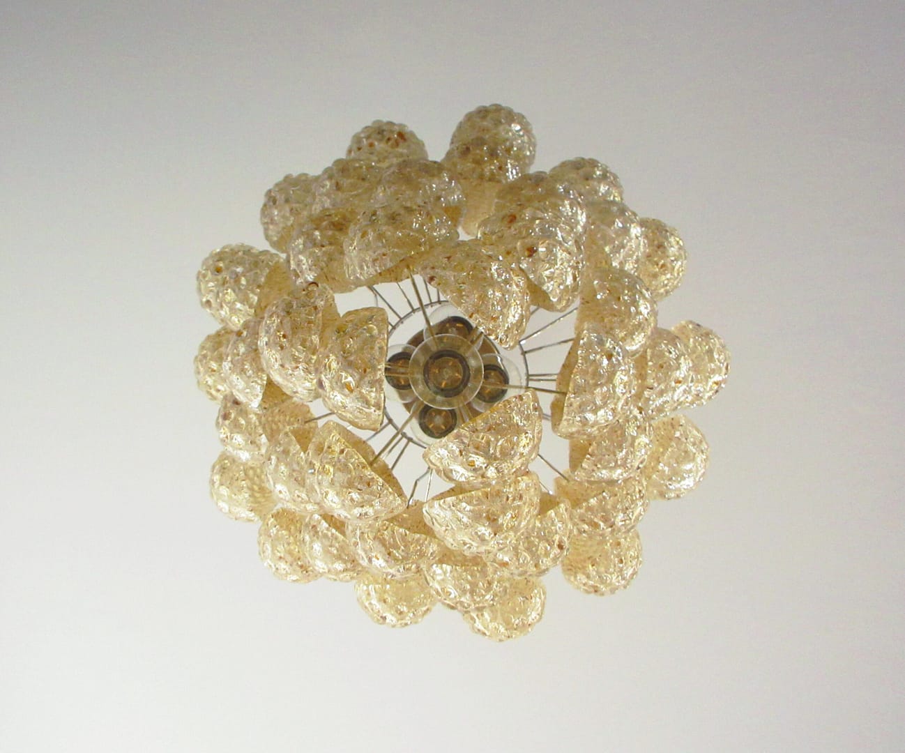 Murano takkrona Drop Ø47 - 41 bärnstensfärgade glas