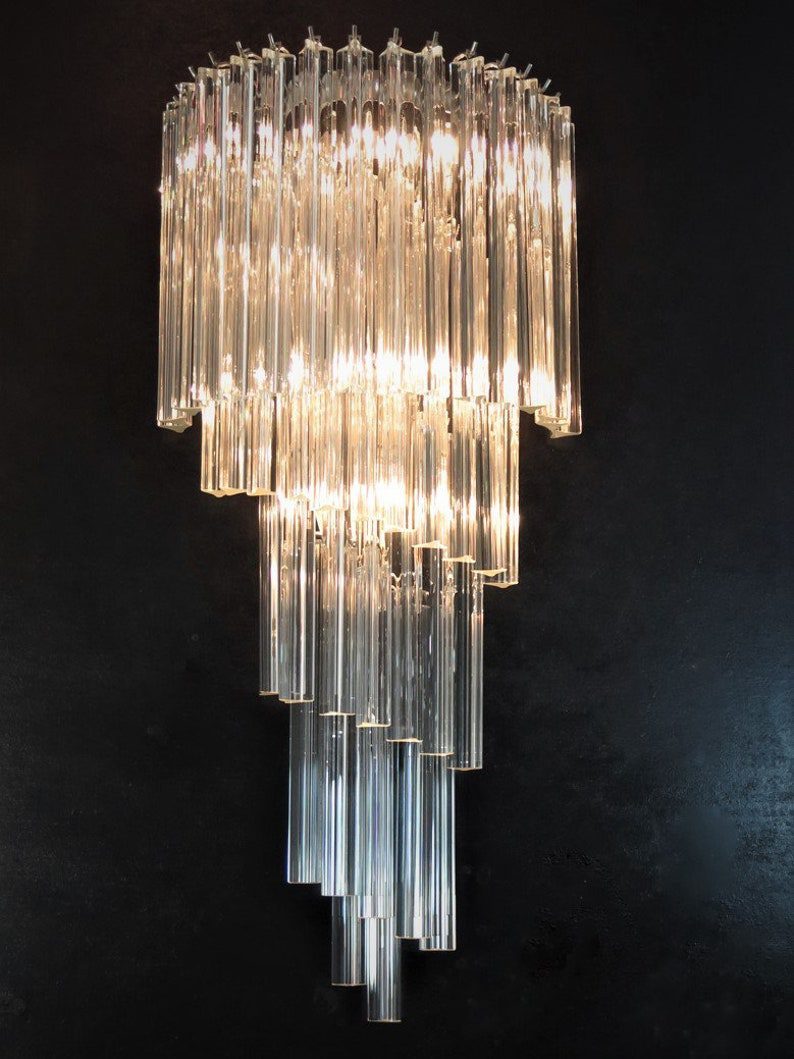 Murano vägglampa Grande Prisma Spiral