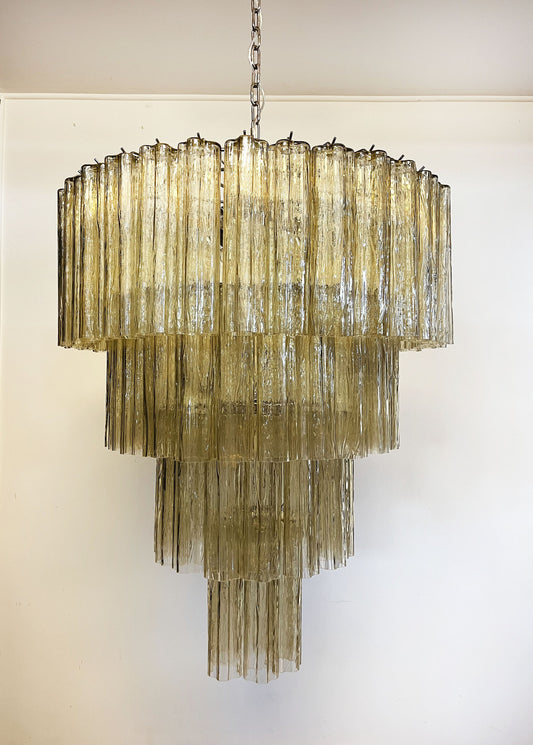 Murano takkrona Tubular Ø85 - 78 honungsfärgade glas