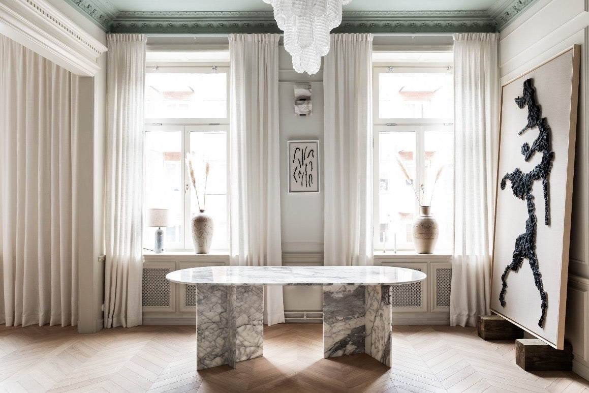 Elin Skoglund Stockholm interior with Murano glass lighting by The Italian Edition