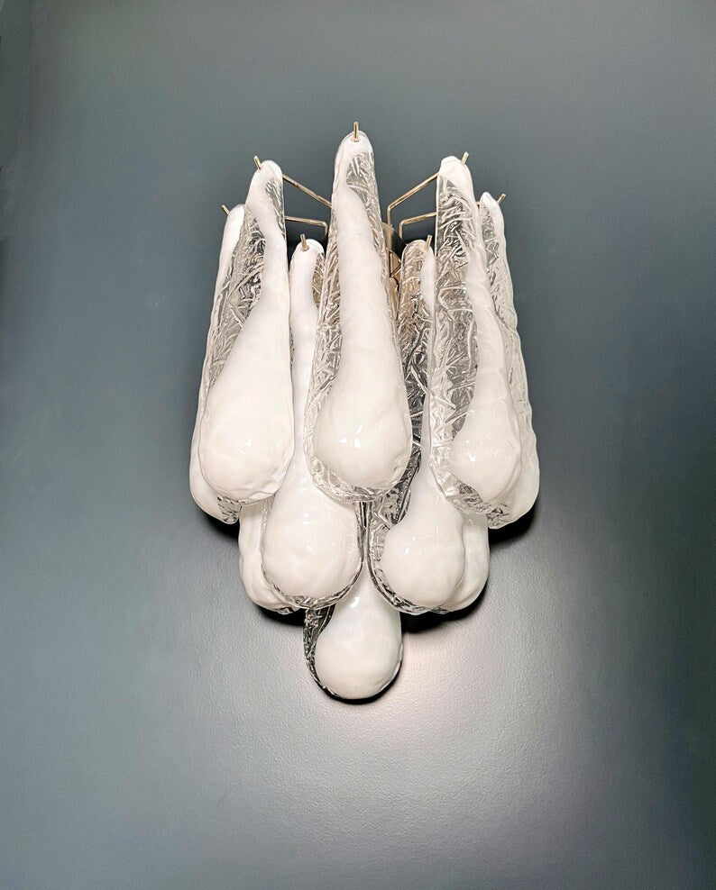 Murano vägglampa Drop Caletta - Milky White