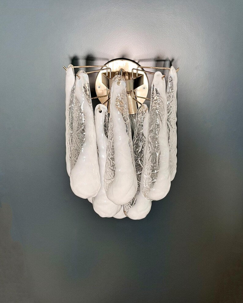 Murano vägglampa Drop Caletta - Milky White